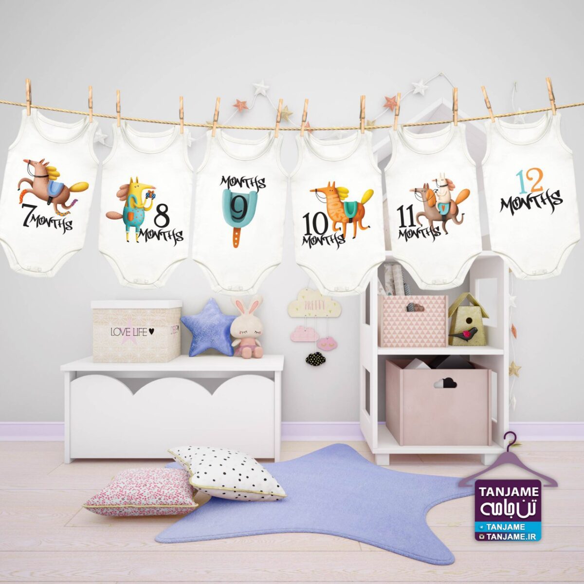 لباس ماهگرد نوزاد طرح اسب - Image 2