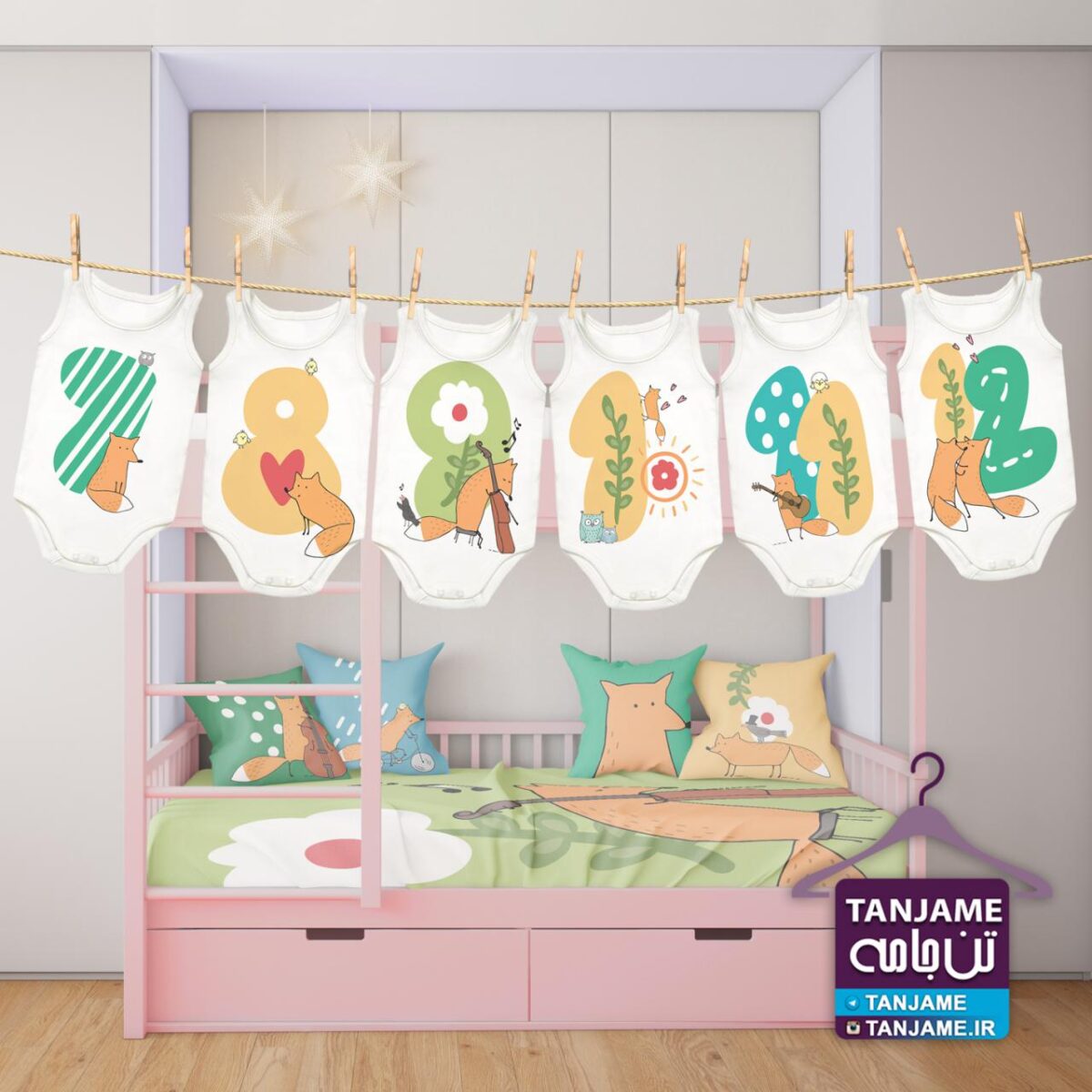 لباس ماهگرد نوزاد طرح روباه - Image 3