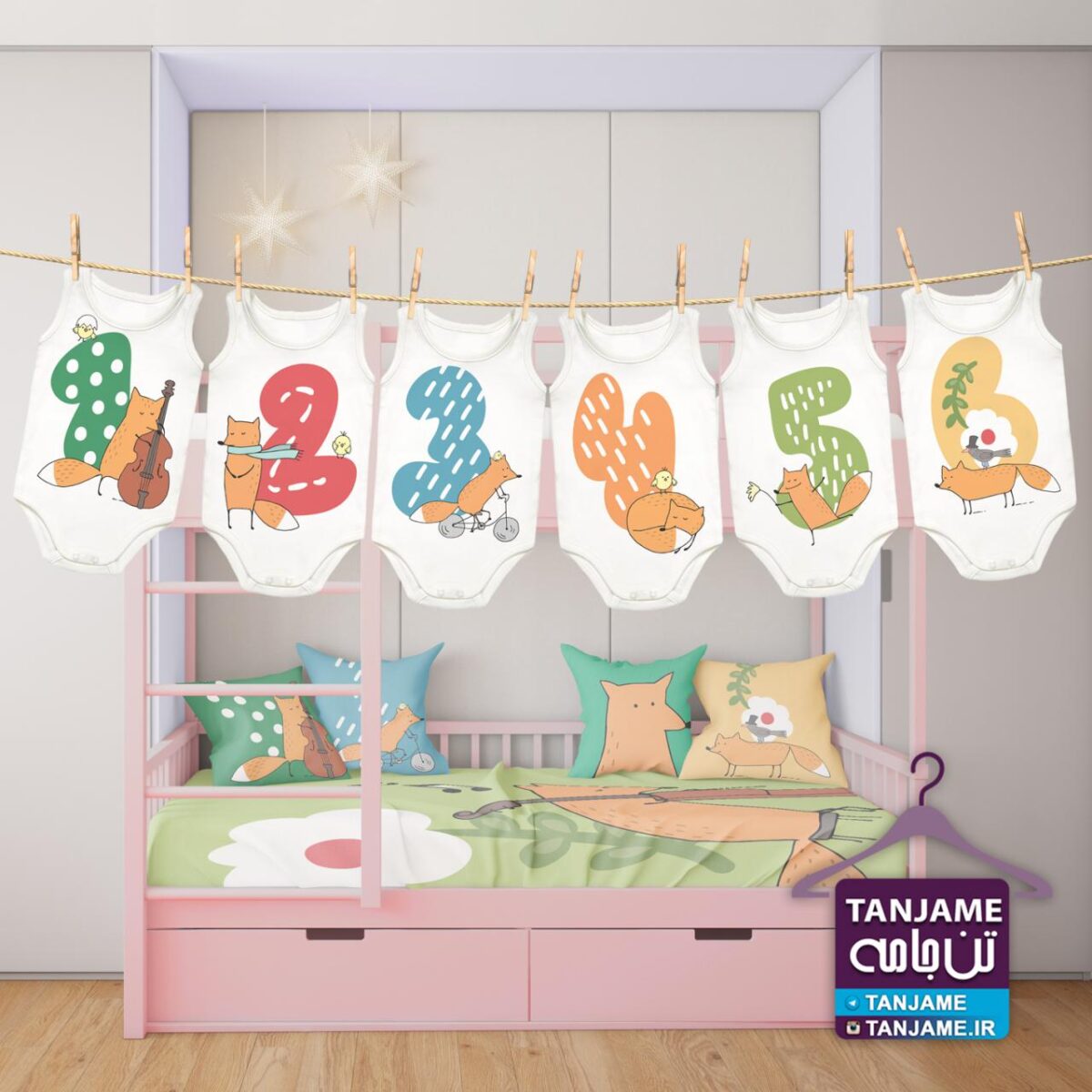 لباس ماهگرد نوزاد طرح روباه - Image 2