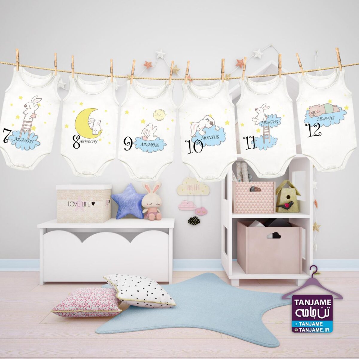 لباس ماهگرد نوزاد طرح خرگوش - Image 3