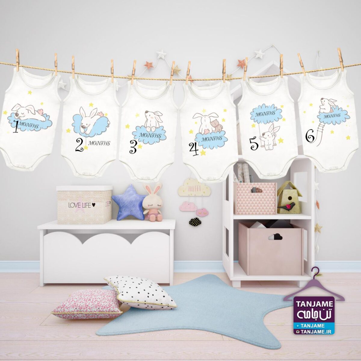 لباس ماهگرد نوزاد طرح خرگوش - Image 2