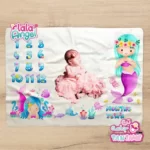 پارچه ماهگرد نوزاد طرح پری دریایی دختر