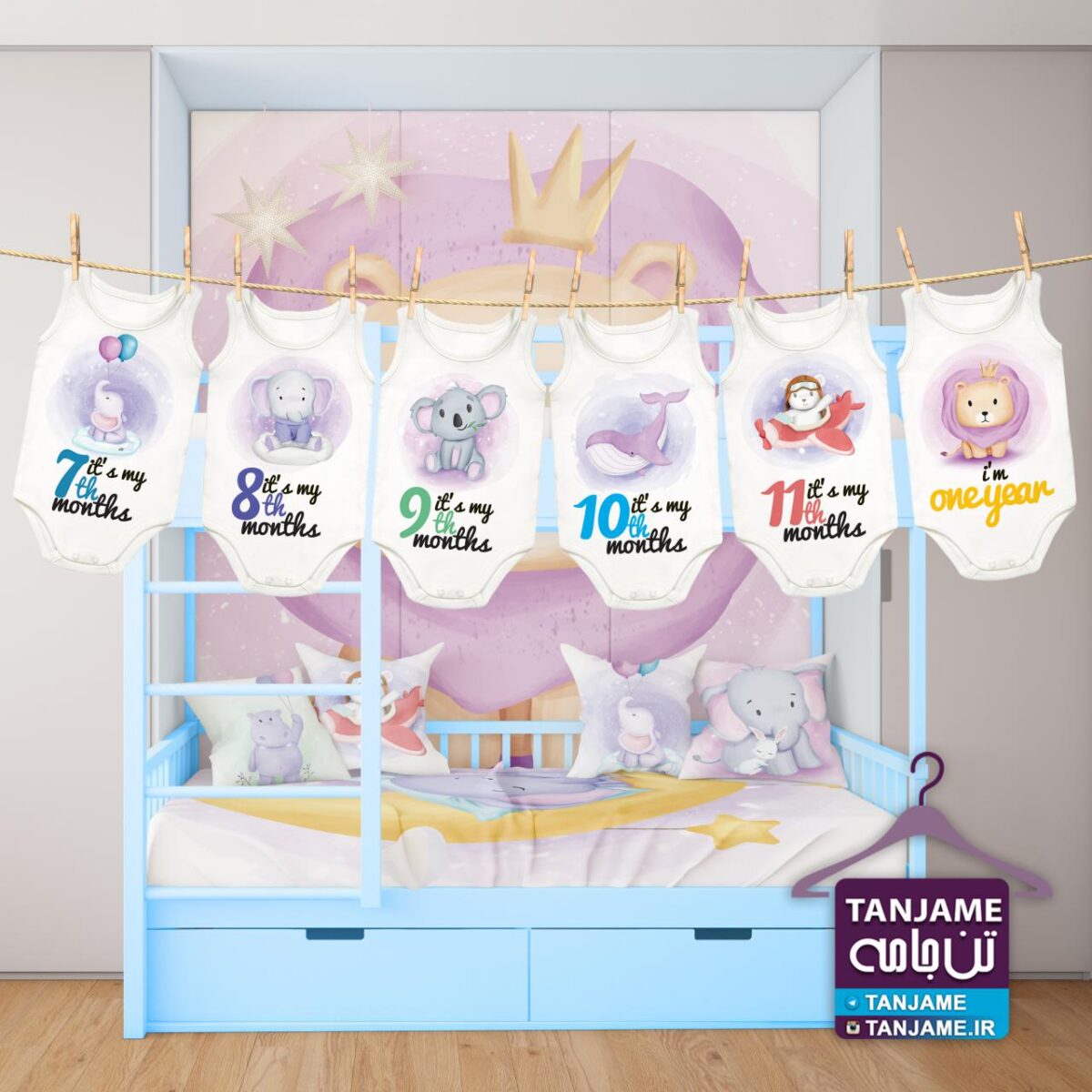 لباس ماهگرد نوزاد طرح حیوانات ولرم - Image 3