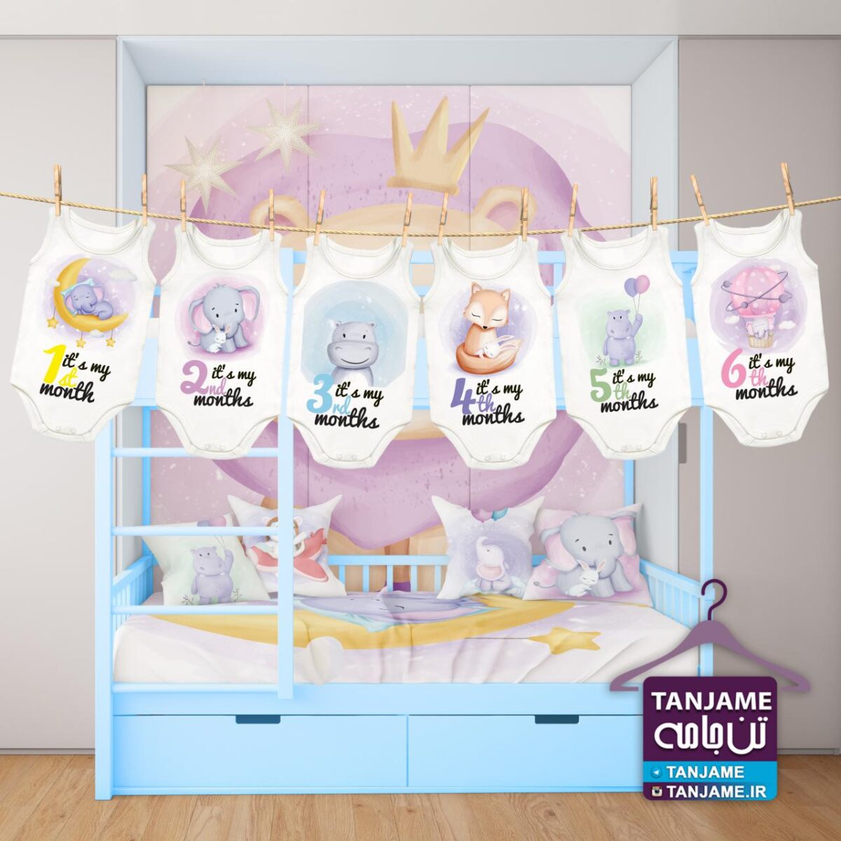 لباس ماهگرد نوزاد طرح حیوانات ولرم - Image 2