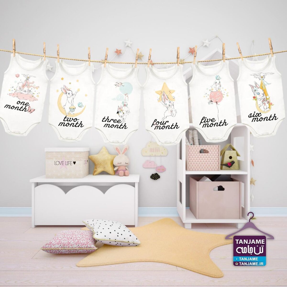 لباس ماهگرد نوزاد طرح خرگوش کوچولو - Image 2