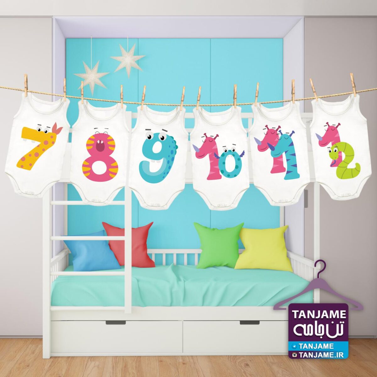 لباس ماهگرد نوزاد طرح حیوانات هیولا - Image 3