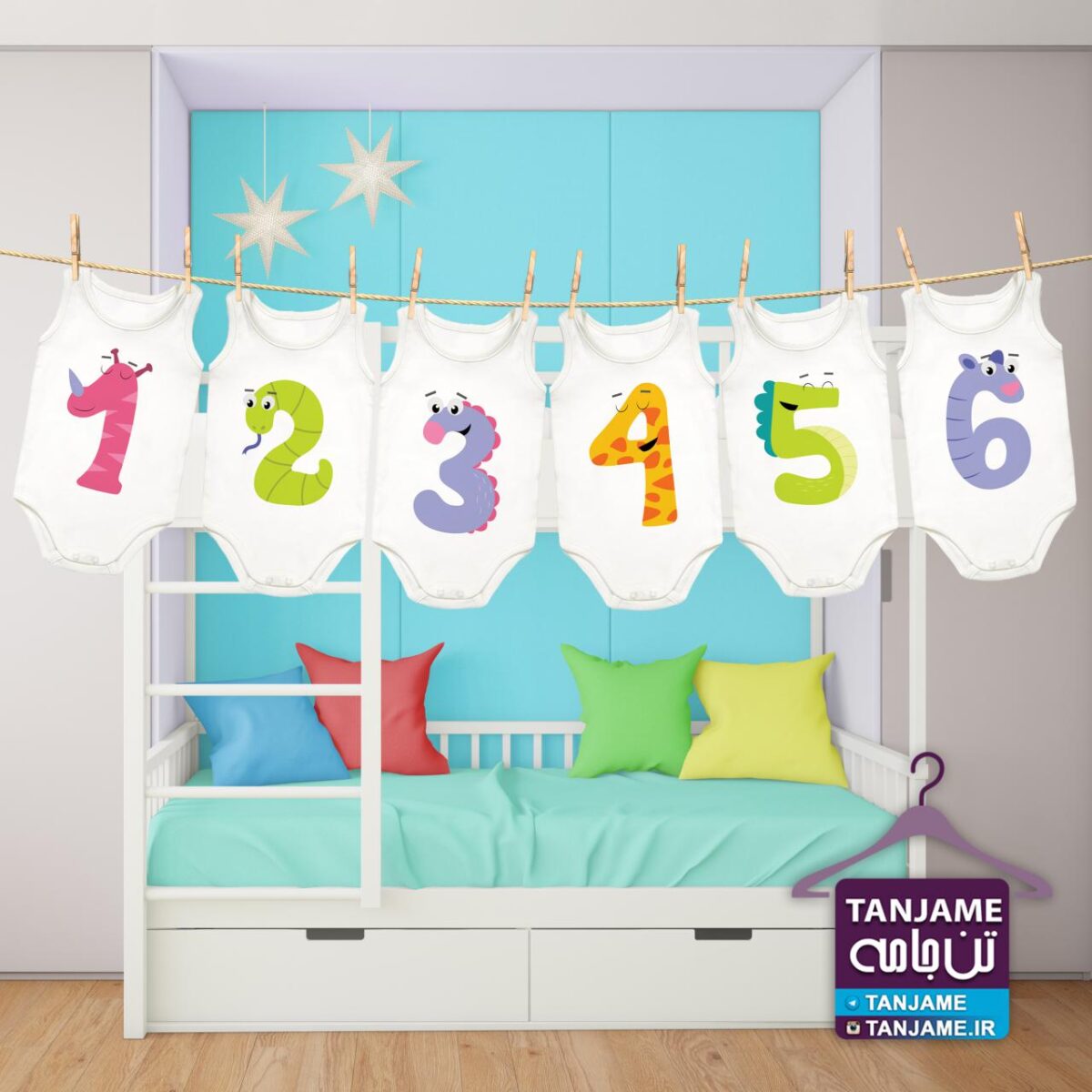 لباس ماهگرد نوزاد طرح حیوانات هیولا - Image 2