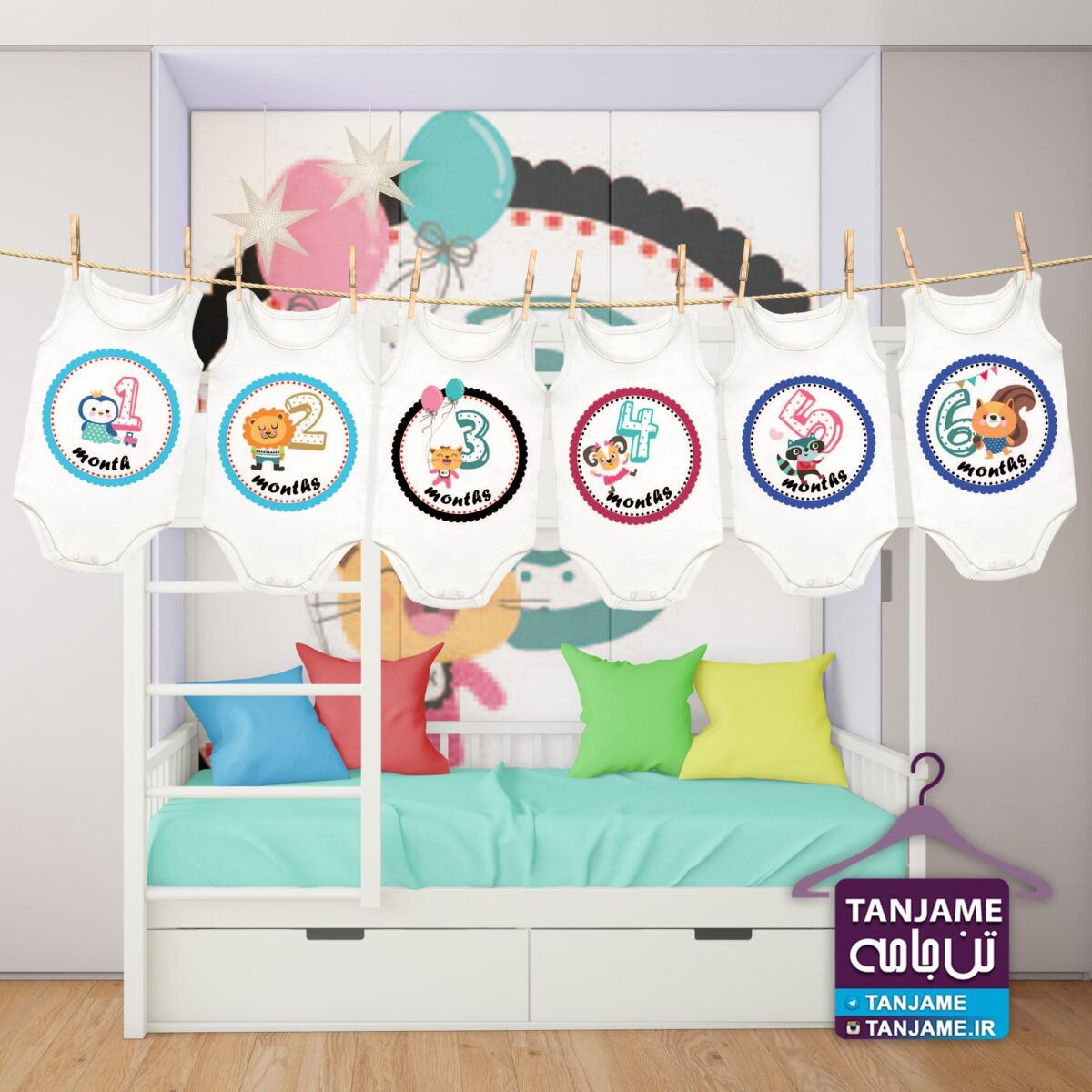 لباس ماهگرد نوزاد طرح حیوانات کوچولو - Image 2