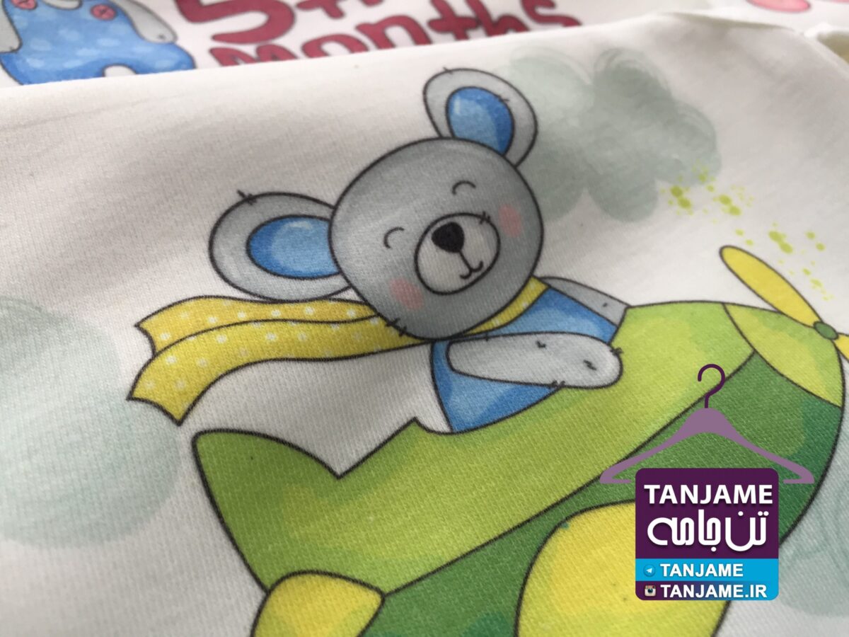 خرس آبی-تنجامه-tanjame (2) لباس ماهگرد نوزاد طرح خرسی - Image 6