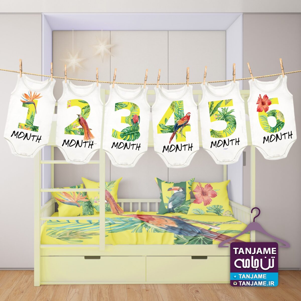 لباس ماهگرد نوزاد طرح هاوایی - Image 3