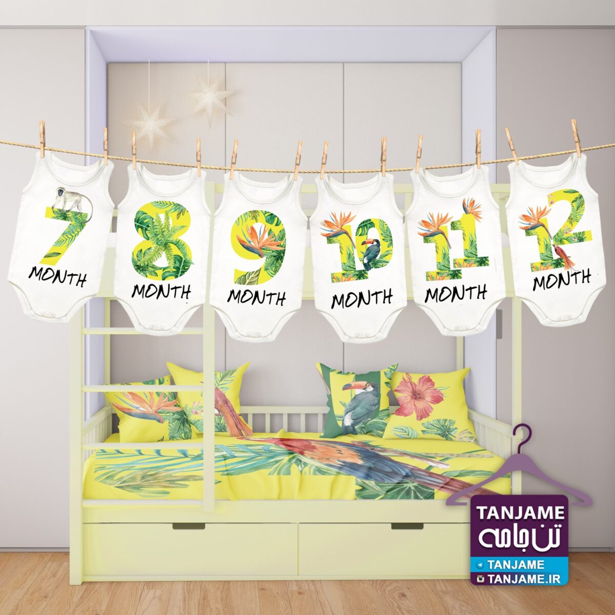 لباس ماهگرد نوزاد طرح هاوایی - Image 4