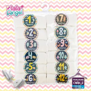 فروش لباس ماهگرد نوزاد طرح اعداد فروش در پیج @tanjamedotcom