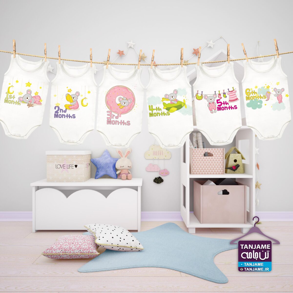 لباس ماهگرد نوزاد طرح خرسی - Image 3