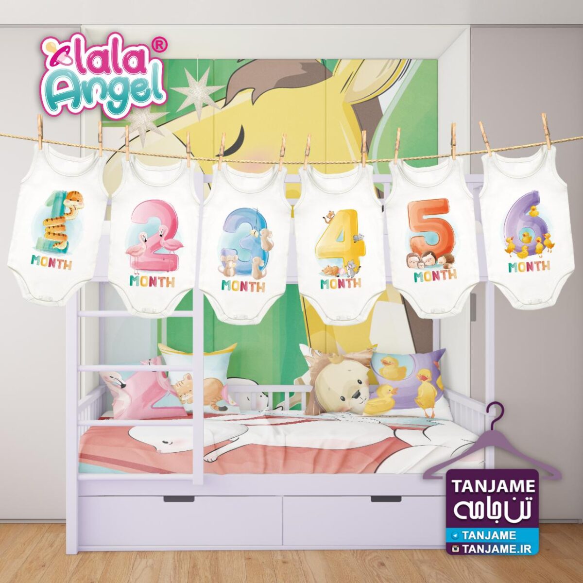 لباس ماهگرد نوزاد طرح اعداد تپل - Image 2