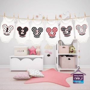 لباس ماهگرد نوزاد طرح میکی موس