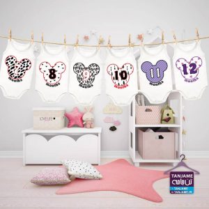 لباس ماهگرد نوزاد طرح میکی موس