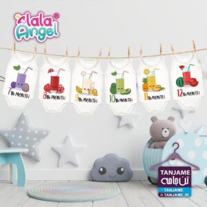 لباس ماهگرد نوزاد طرح آب میوه برند LALAANGEL پوشاک تن جامه