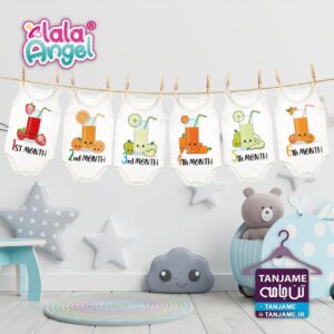 لباس ماهگرد نوزاد طرح آب میوه برند LALAANGEL پوشاک تن جامه