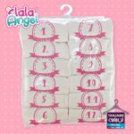 لباس ماهگرد نوزاد طرح اعداد صورتی