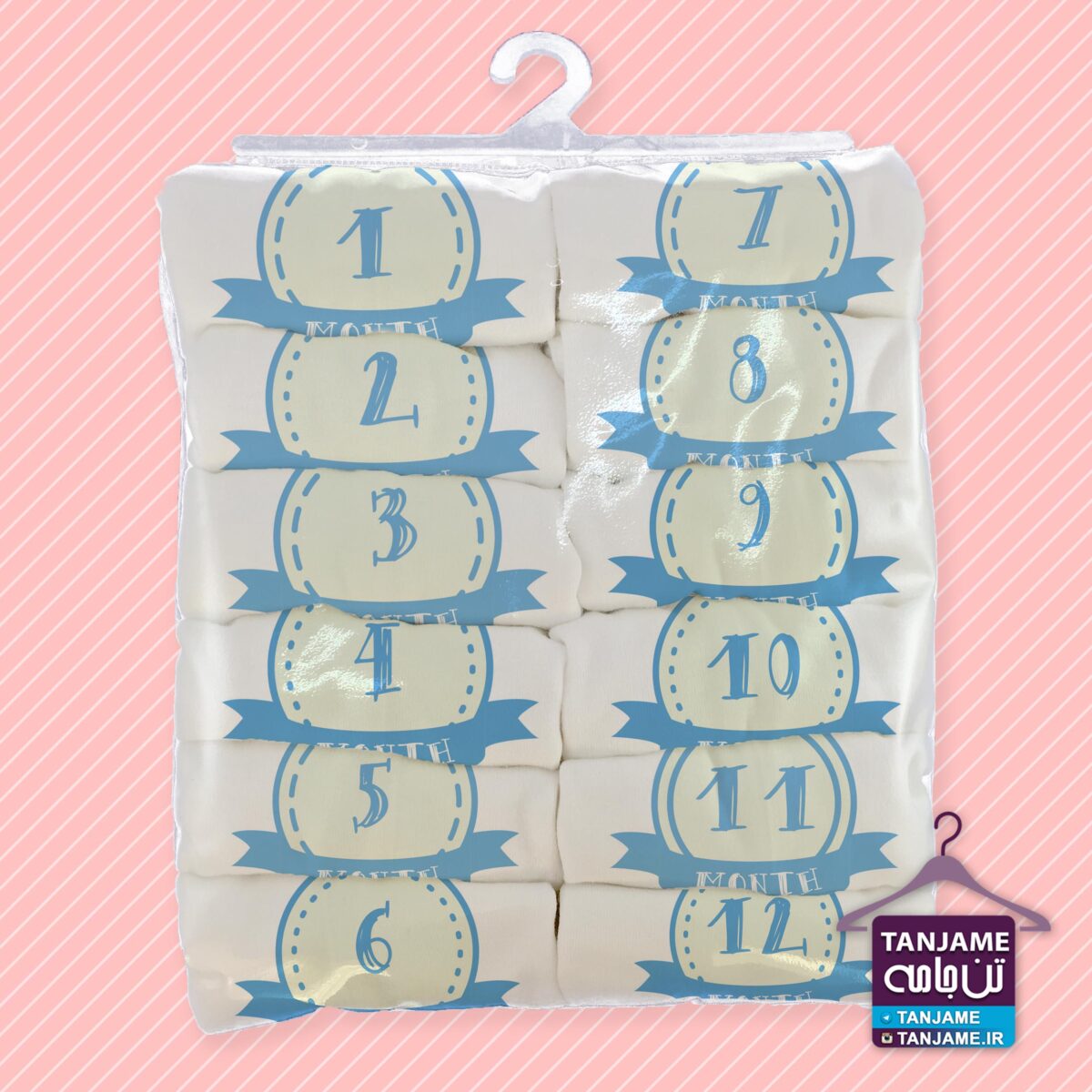 نایلون-اعداد لباس ماهگرد نوزاد طرح اعدادآبی - Image 2