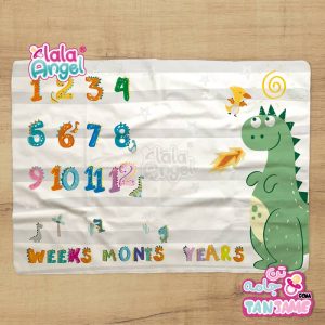 پارچه ماهگرد نوزاد زیرانداز عکاسی نوزاد طرح دایناسور سبز برند لالاآنجل lalaangel- تن جامه