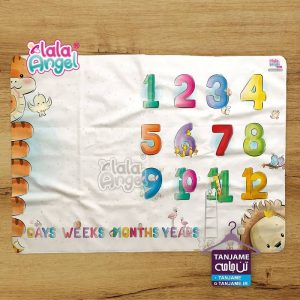 پارچه ماهگرد نوزاد طرح اعداد تپل برند لالا آنجل lalaangel
