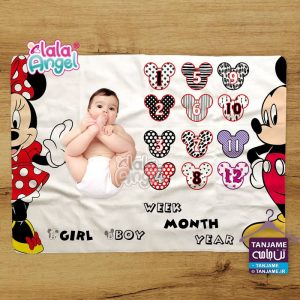 پارچه ماهگرد نوزاد طرح میکی موس برند لالا آنجل lalaangel