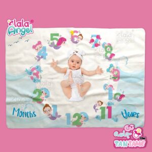 پارچه ماهگرد نوزاد طرح پری دریایی برند لالا آنجل lalaangel tanjame