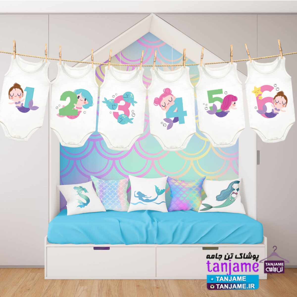 لباس ماهگرد نوزاد طرح پری دریایی - Image 2