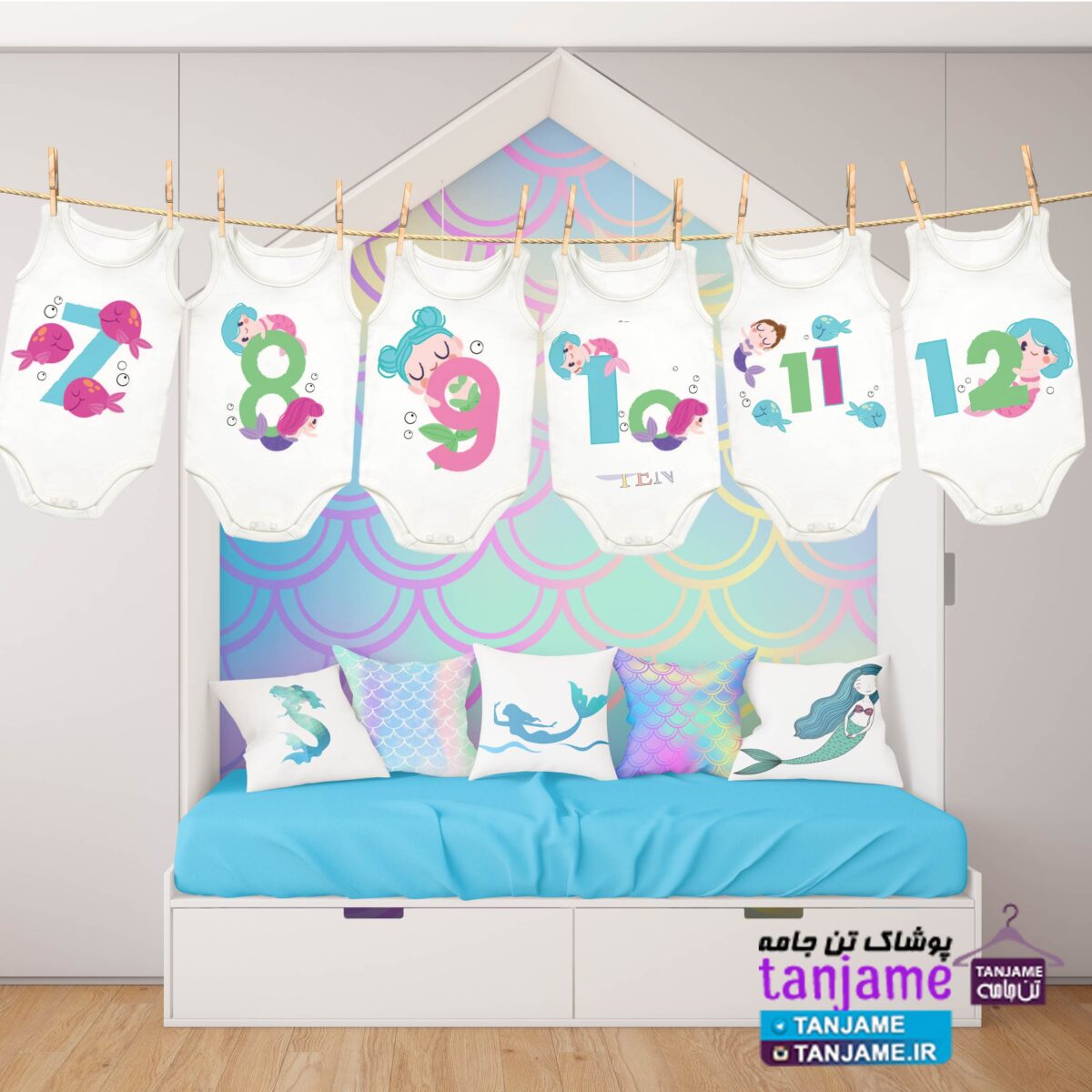 لباس ماهگرد نوزاد طرح پری دریایی - Image 3