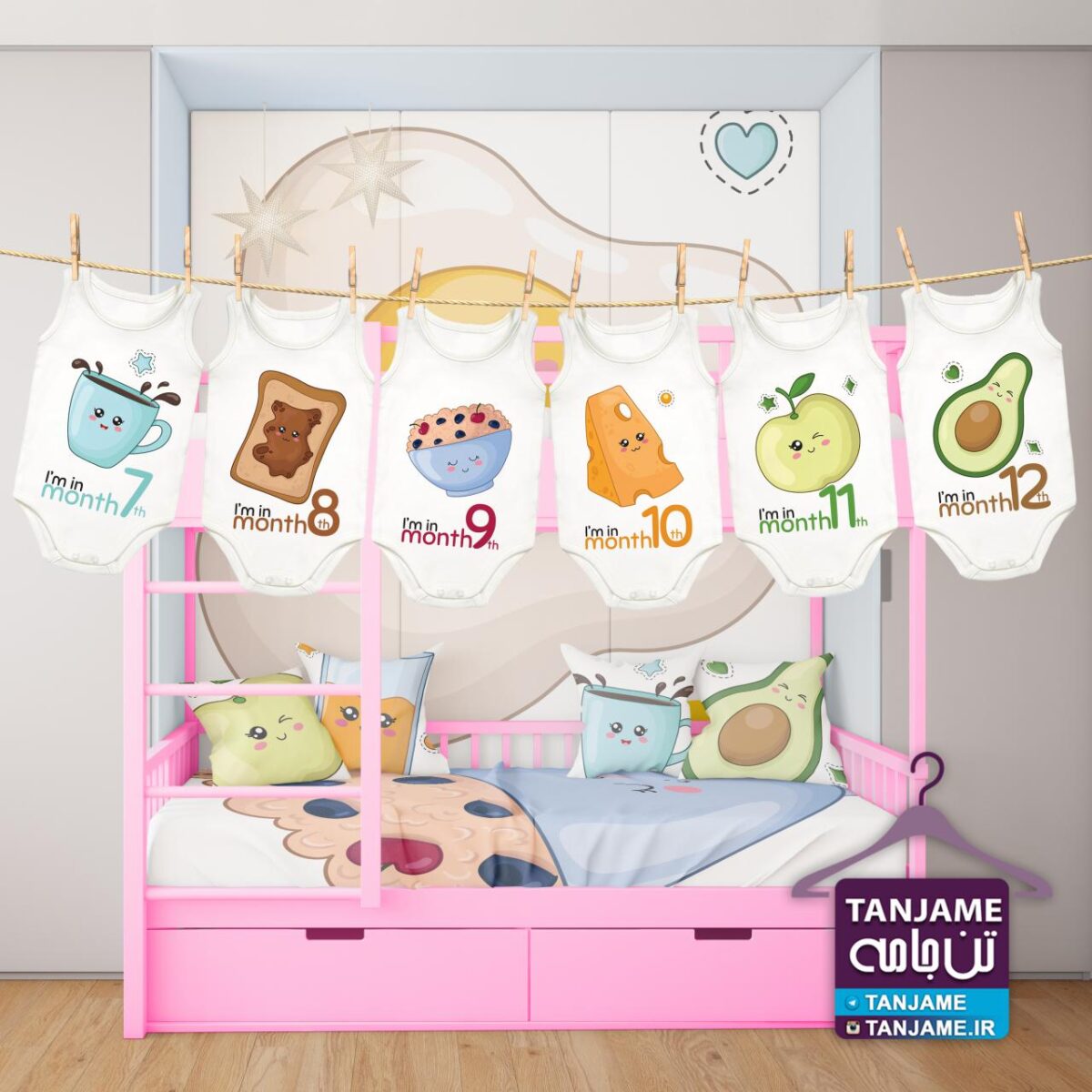 لباس ماهگرد نوزاد طرح لباس صبحانه - Image 3