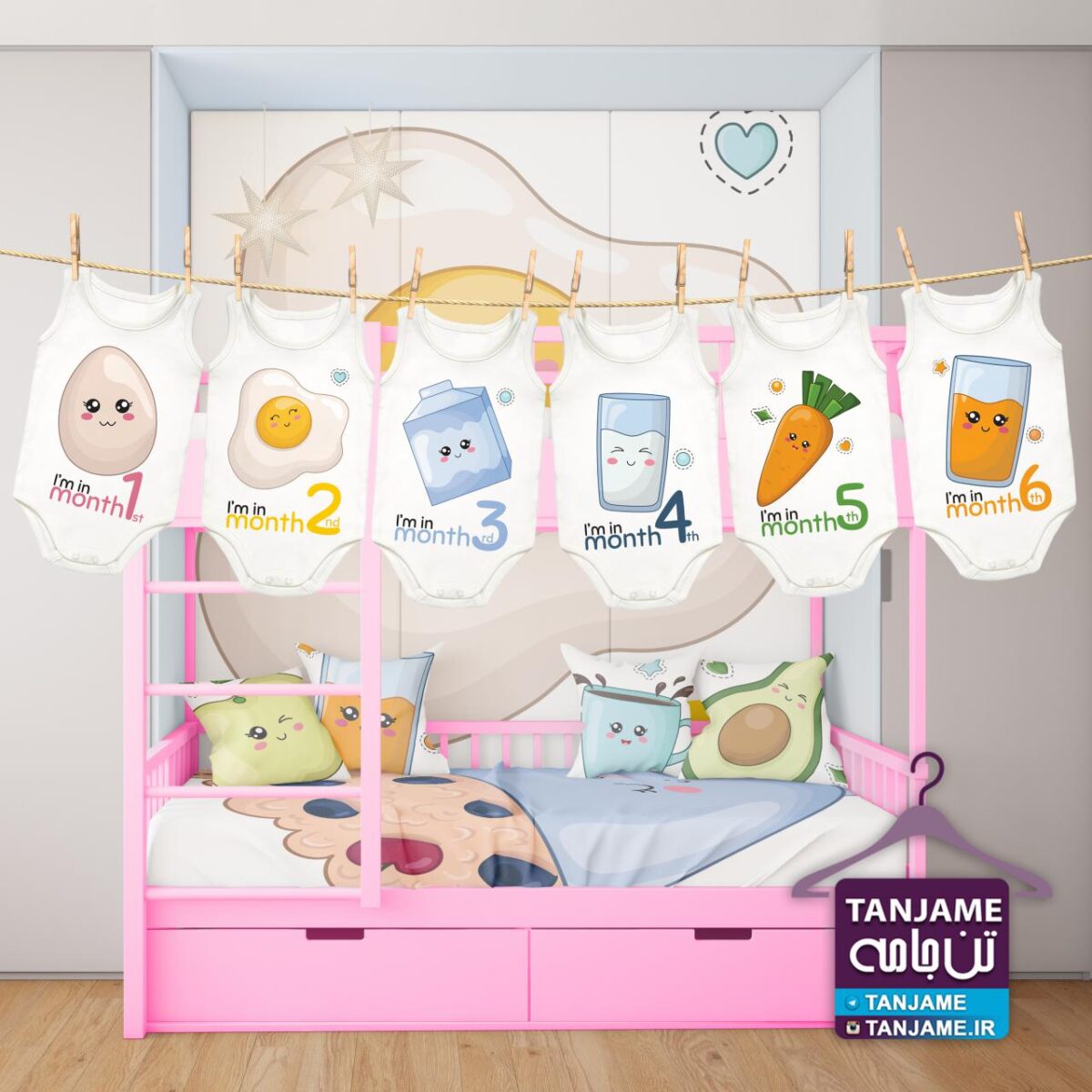 لباس ماهگرد نوزاد طرح لباس صبحانه - Image 2